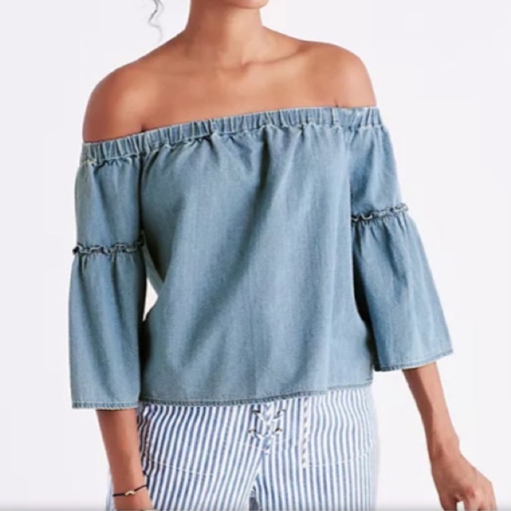 Size Small Madewell off the shoulder “denim” top